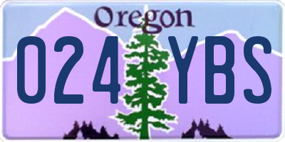 OR license plate 024YBS