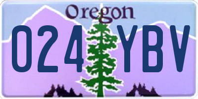 OR license plate 024YBV