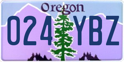 OR license plate 024YBZ