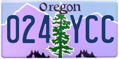 OR license plate 024YCC