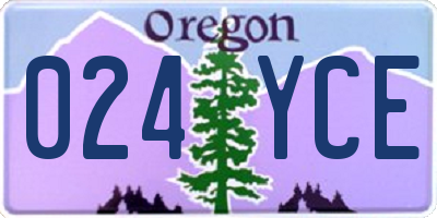OR license plate 024YCE
