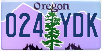 OR license plate 024YDK