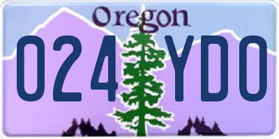 OR license plate 024YDO