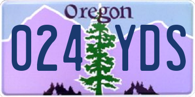 OR license plate 024YDS