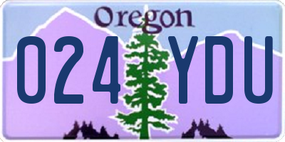 OR license plate 024YDU