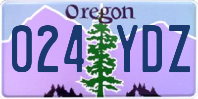 OR license plate 024YDZ