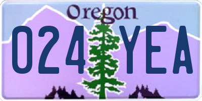 OR license plate 024YEA