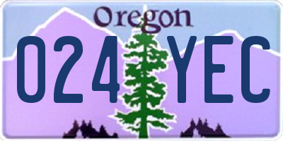 OR license plate 024YEC