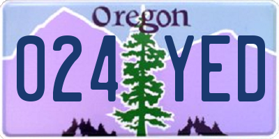 OR license plate 024YED