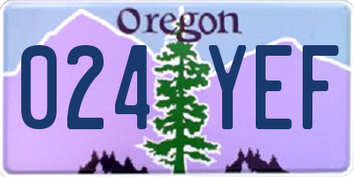 OR license plate 024YEF