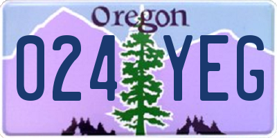 OR license plate 024YEG