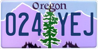 OR license plate 024YEJ
