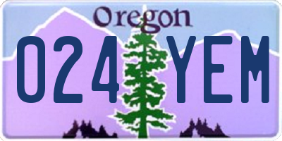 OR license plate 024YEM