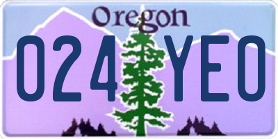 OR license plate 024YEO