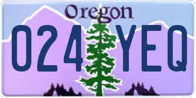 OR license plate 024YEQ
