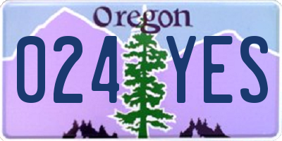 OR license plate 024YES