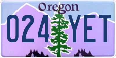 OR license plate 024YET
