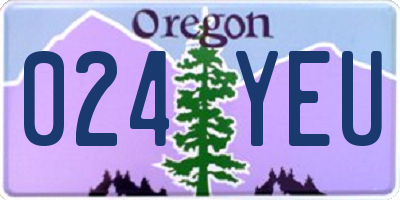 OR license plate 024YEU