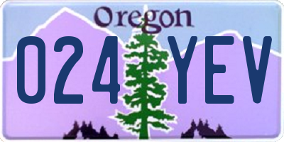 OR license plate 024YEV