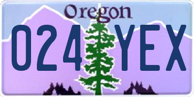 OR license plate 024YEX