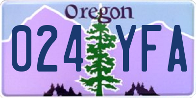 OR license plate 024YFA
