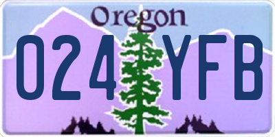 OR license plate 024YFB
