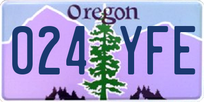 OR license plate 024YFE