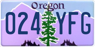 OR license plate 024YFG