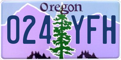 OR license plate 024YFH