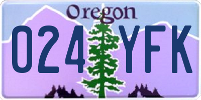 OR license plate 024YFK