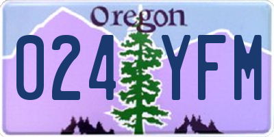OR license plate 024YFM
