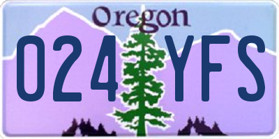 OR license plate 024YFS