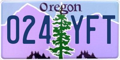 OR license plate 024YFT