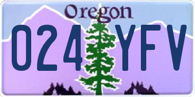 OR license plate 024YFV