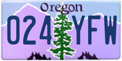 OR license plate 024YFW
