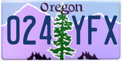 OR license plate 024YFX