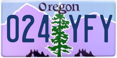 OR license plate 024YFY