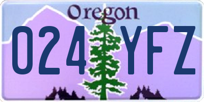 OR license plate 024YFZ