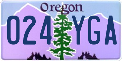 OR license plate 024YGA