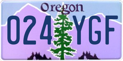 OR license plate 024YGF