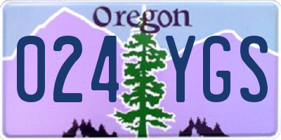 OR license plate 024YGS