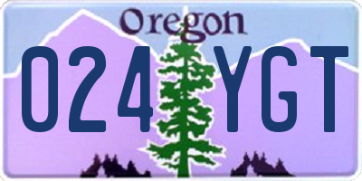 OR license plate 024YGT