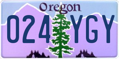 OR license plate 024YGY