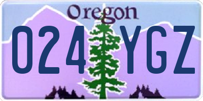OR license plate 024YGZ