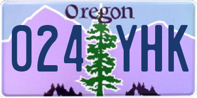 OR license plate 024YHK