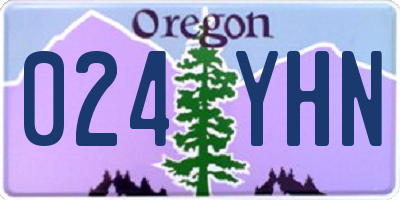 OR license plate 024YHN
