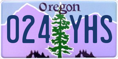 OR license plate 024YHS
