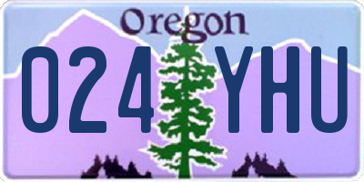 OR license plate 024YHU
