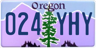 OR license plate 024YHY