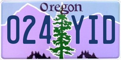 OR license plate 024YID